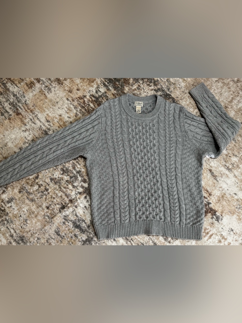 L.L. Bean Heritage Soft Cotton Fisherman Cable-Knit Crewneck Sweater Gorpcore